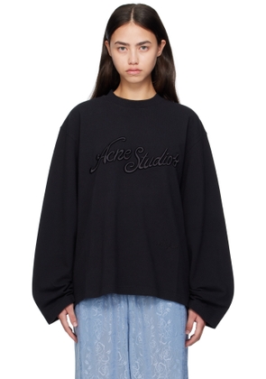 Acne Studios Black Long Sleeve Logo T-shirt