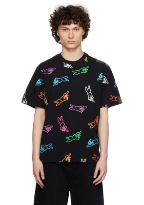 ICECREAM Black All-Over Running Dog T-shirt