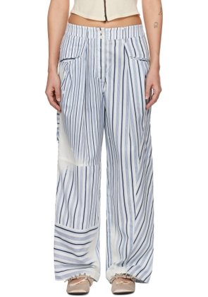 OPEN YY Blue Paneled Pajama Trousers