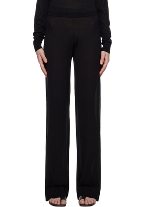 TOTEME Black Wide Knit Trousers