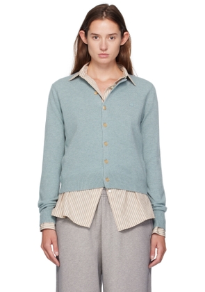 Acne Studios Blue Yak Wool Fitted Cardigan