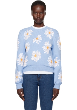 Moschino Blue All Over Daisy Print Sweater
