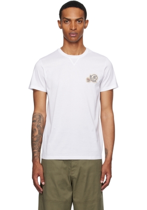 Moncler White Double Logo Patch Cotton T-shirt