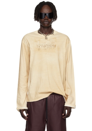 Acne Studios Beige Long Sleeve Logo T-shirt