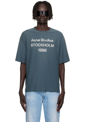 Acne Studios Navy Logo Relaxed Fit T-shirt