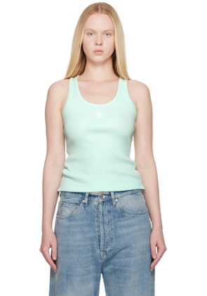 Casablanca Blue Ribbed Jersey Tank Top