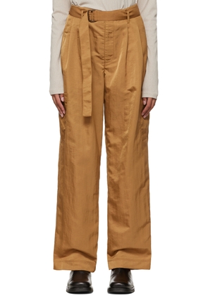 DEVEAUX NEW YORK Tan Cinch Belt Trousers