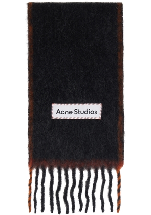 Acne Studios Black Narrow Wool Mohair Scarf