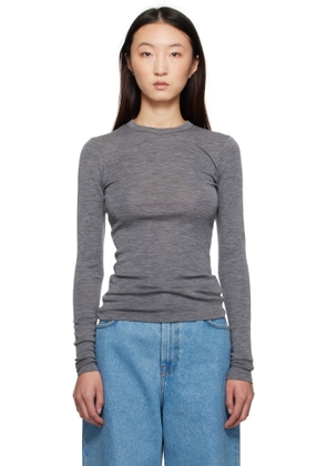 Róhe Gray Fine Merino Longsleeve T-shirt