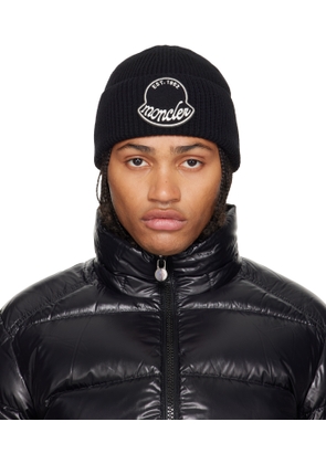 Moncler Black Virgin Wool Beanie