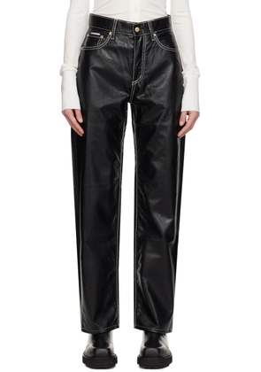 EYTYS Black Benz Faux-Leather Jeans