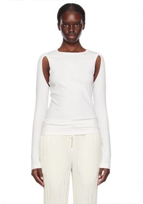 Helmut Lang White Cutout Sweater