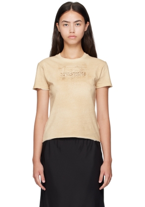 Acne Studios Beige Logo Print T-shirt