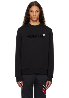 Moncler Black Flocked Logo Sweatshirt