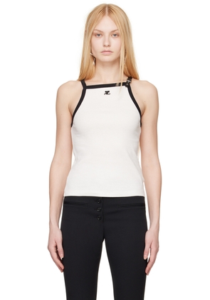 Courrèges White & Black Buckle Tank Top