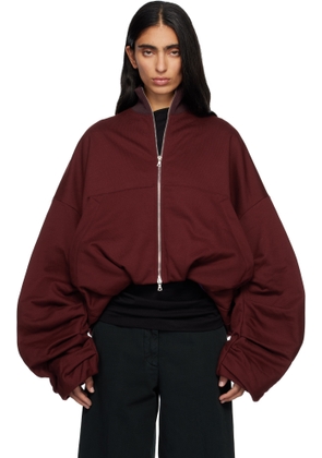 Dries Van Noten Red Draped Jersey Track Jacket