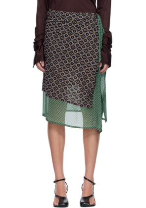 Dries Van Noten Multicolor Embellished Jersey Midi Skirt