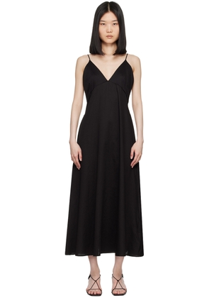 LESET Black Yoko V Midi Dress