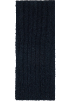 Dries Van Noten Navy Wool Scarf