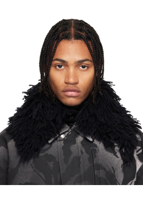Dries Van Noten Black Shag-Knit Collar