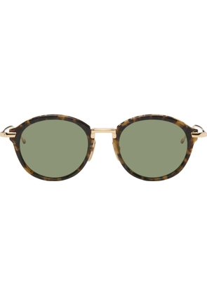Thom Browne Brown & Gold Acetate & Titanium Round Sunglasses