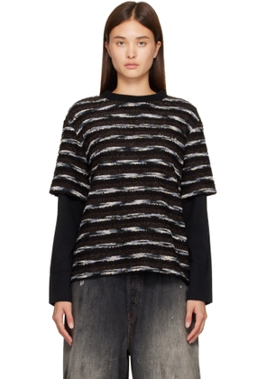 Andersson Bell Black Stripe Layered Sweater