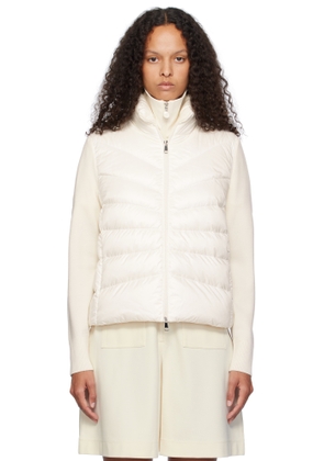 Moncler Off-White Padded Wool Down Cardigan