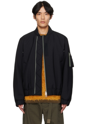 sacai Black Suiting Blouson Bomber Jacket