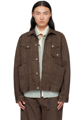 sacai Brown Cotton Denim Jacket