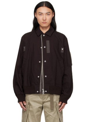 sacai Brown Ripstop Bomber Jacket