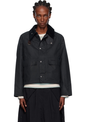 Barbour Navy Spey Slim Waxed Jacket