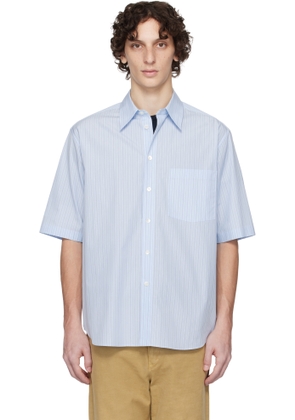 AURALEE Blue Suvin High Count Cloth Stripe Shirt