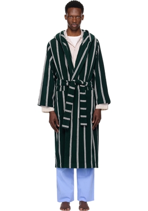 Tekla Green Terry Hooded Bathrobe