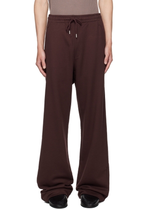 Dries Van Noten Burgundy Drawstring Sweatpants