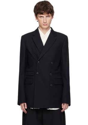Dries Van Noten Black Regular Fit Wool Blazer
