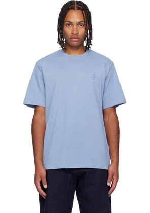 JW Anderson Blue Embroidered Anchor T-shirt