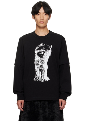 sacai Black 'Where The Wild Things Are' Cotton T-shirt