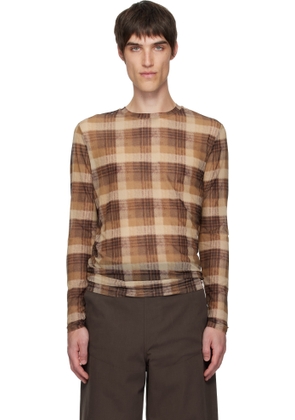 Dries Van Noten Tan & Off-White Printed T-shirt
