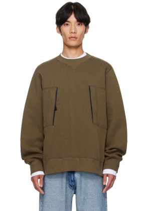 sacai Khaki Sponge Sweat Sweatshirt