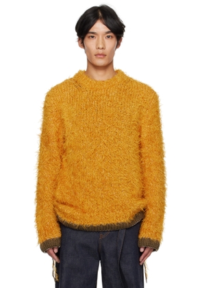 sacai Yellow Furry Knit Sweater