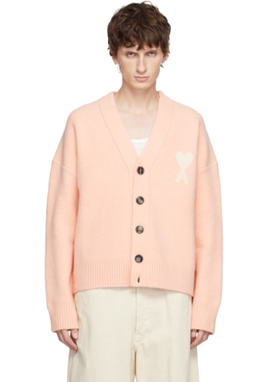 AMI Paris Pink Alpaca Ami de Coeur Cardigan