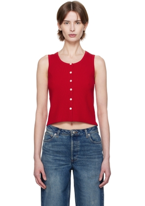 A.P.C. Red Buttoned Tank Top
