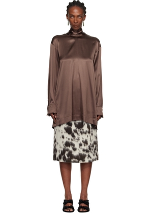 Dries Van Noten Brown Pussy-Bow Blouse