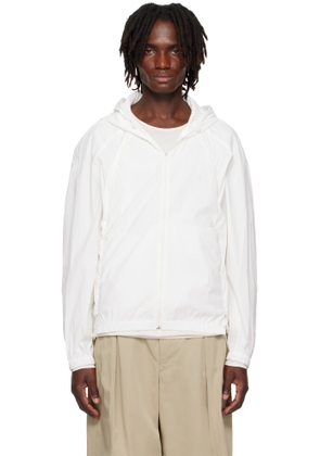 AMOMENTO White Nylon Hooded Jacket