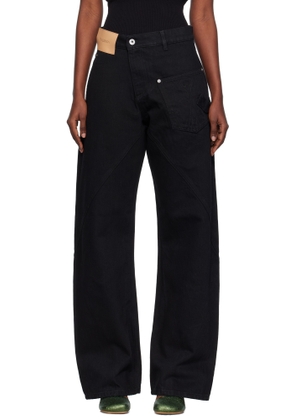 JW Anderson Black Twisted Workwear Jeans