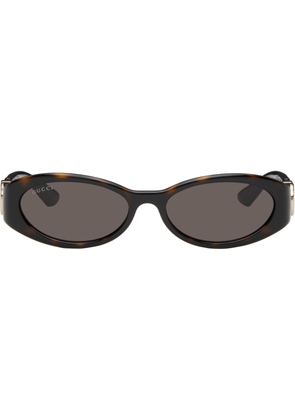Gucci Brown Oval Frame Sunglasses