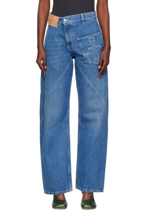 JW Anderson Blue Twisted Workwear Jeans