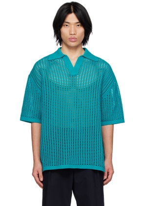 WOOYOUNGMI Blue Dropped Shoulder Polo