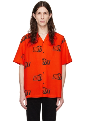 Ksubi Orange 'Unity' Sign Resort Shirt