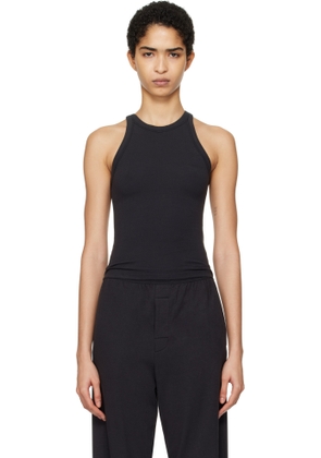 SKIMS Black Cotton Jersey Crew Neck Tank Top